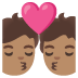 💏🏽 kiss: medium skin tone display on Google